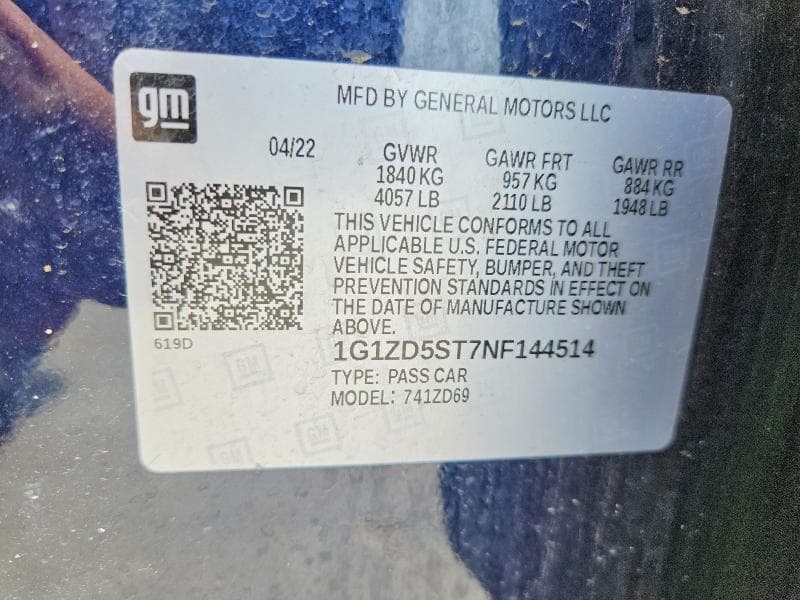 2022 CHEVROLET MALIBU LT 12