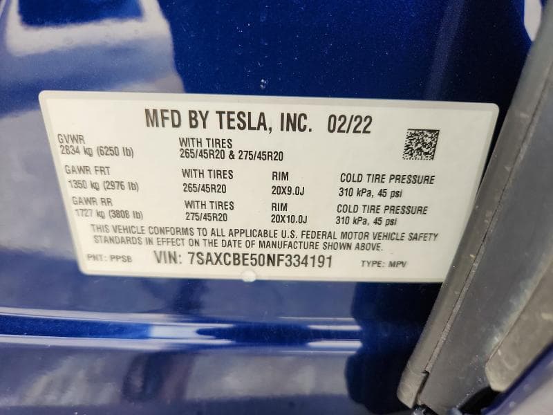 2022 TESLA MODEL X 13