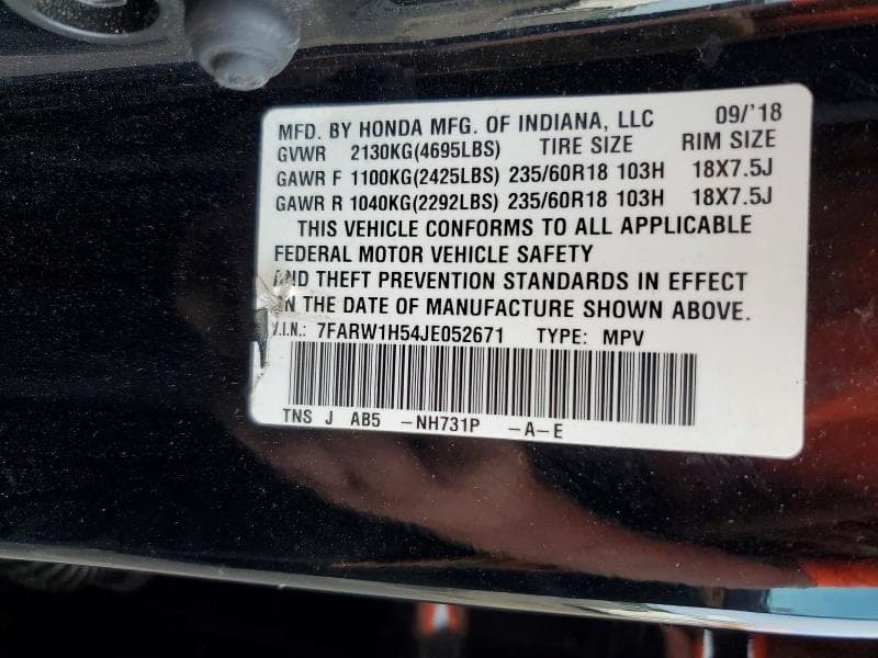 2018 HONDA CR-V EX 13