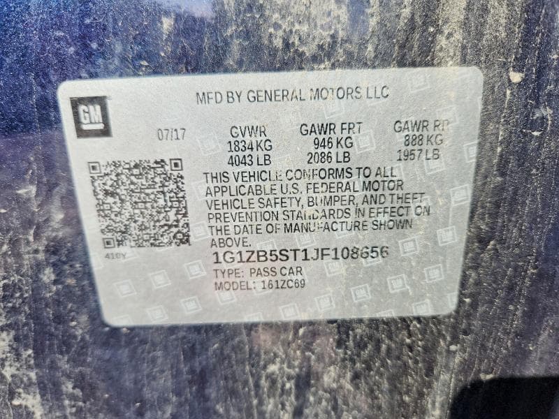 2018 CHEVROLET MALIBU LS 12