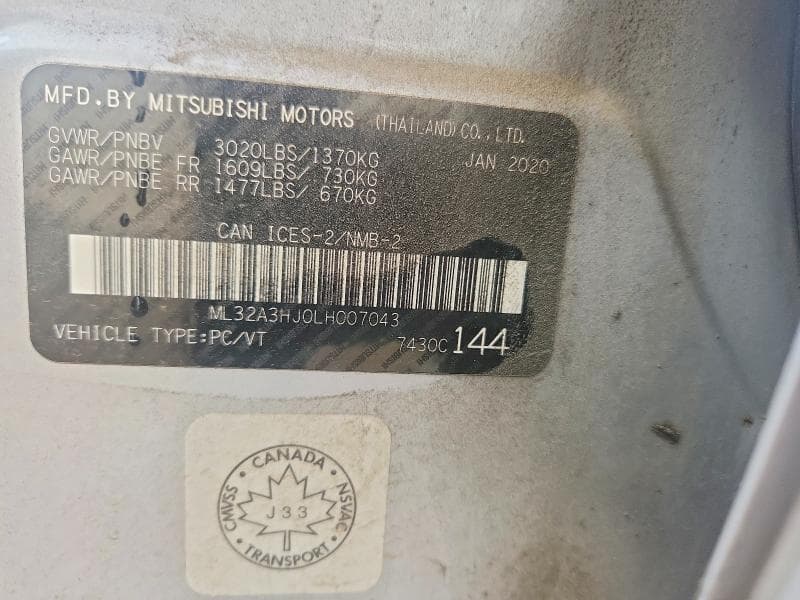 2020 MITSUBISHI MIRAGE ES 13