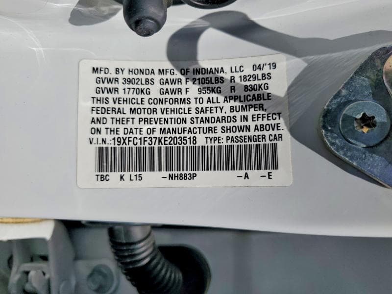 2019 HONDA CIVIC EX 13