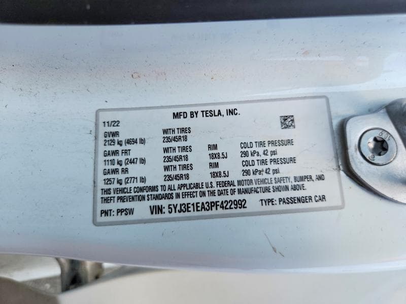 2023 TESLA MODEL 3 12