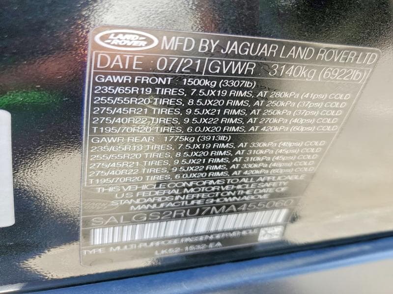2021 LAND ROVER RANGE ROVER HSE WESTMINSTER EDITION 13
