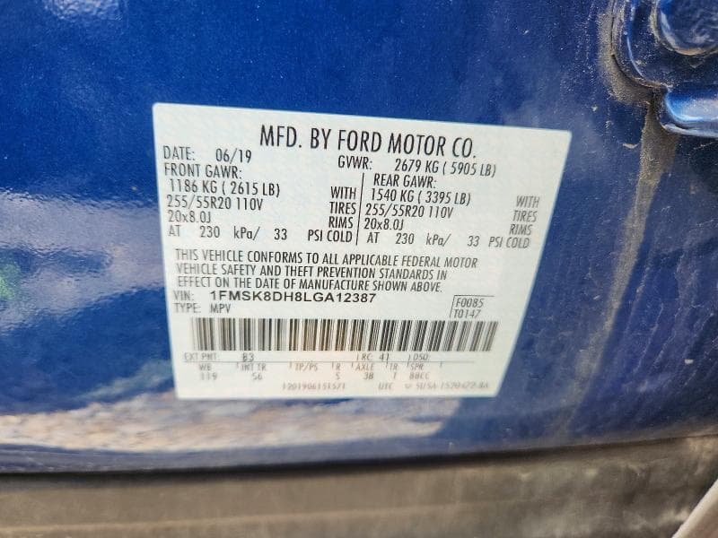 2020 FORD EXPLORER XLT 13