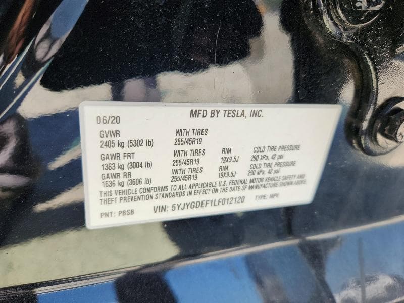 2020 TESLA MODEL Y 12
