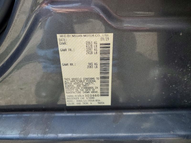 2020 NISSAN ALTIMA SR 12