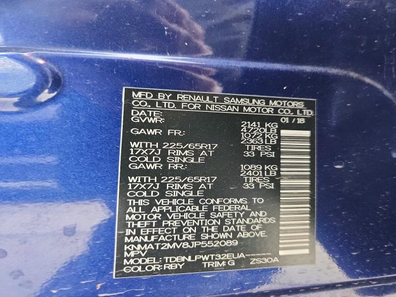 2018 NISSAN ROGUE S 13