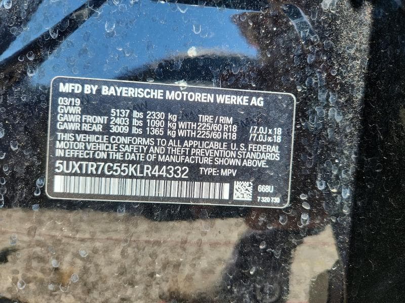 2019 BMW X3 SDRIVE30I 12