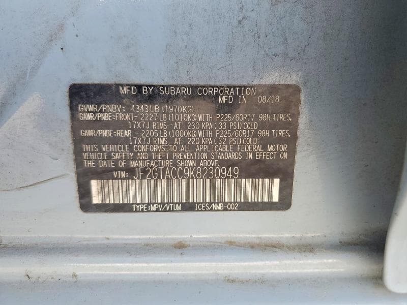 2019 SUBARU CROSSTREK PREMIUM 13