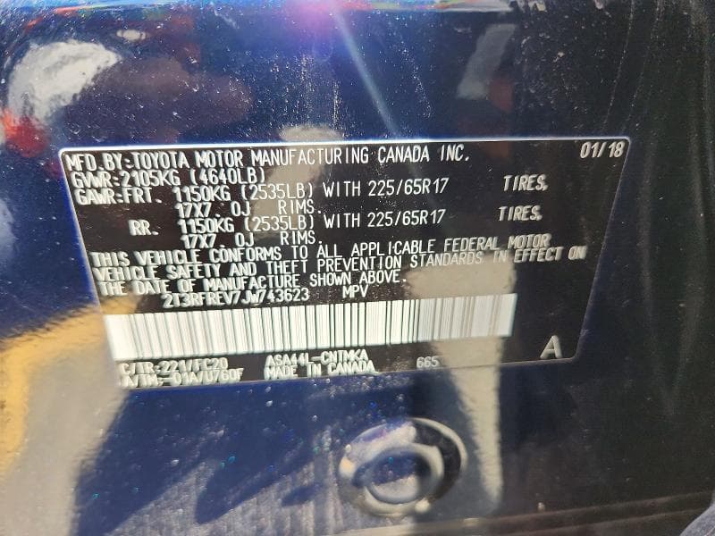 2018 TOYOTA RAV4 XLE 13