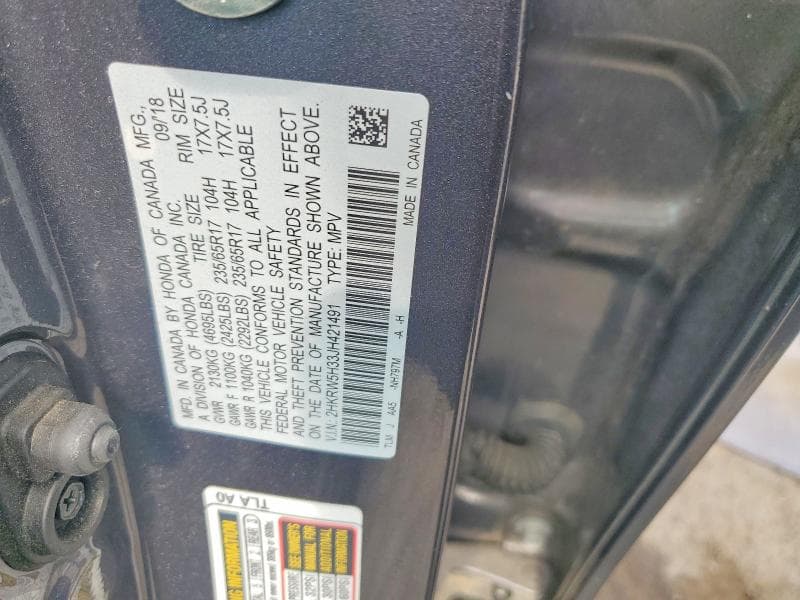 2018 HONDA CR-V LX 14