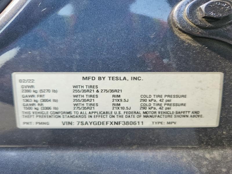 2022 TESLA MODEL Y 12