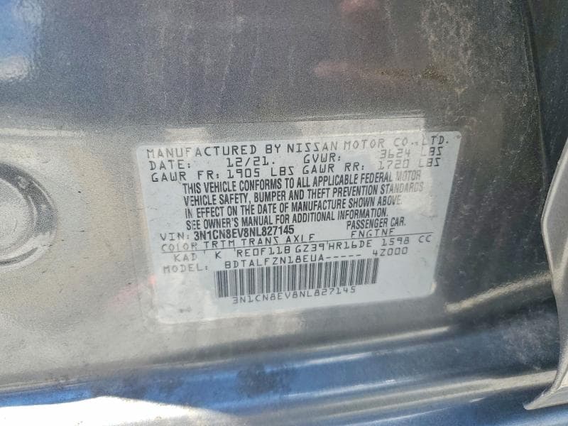 2022 NISSAN VERSA SV 12