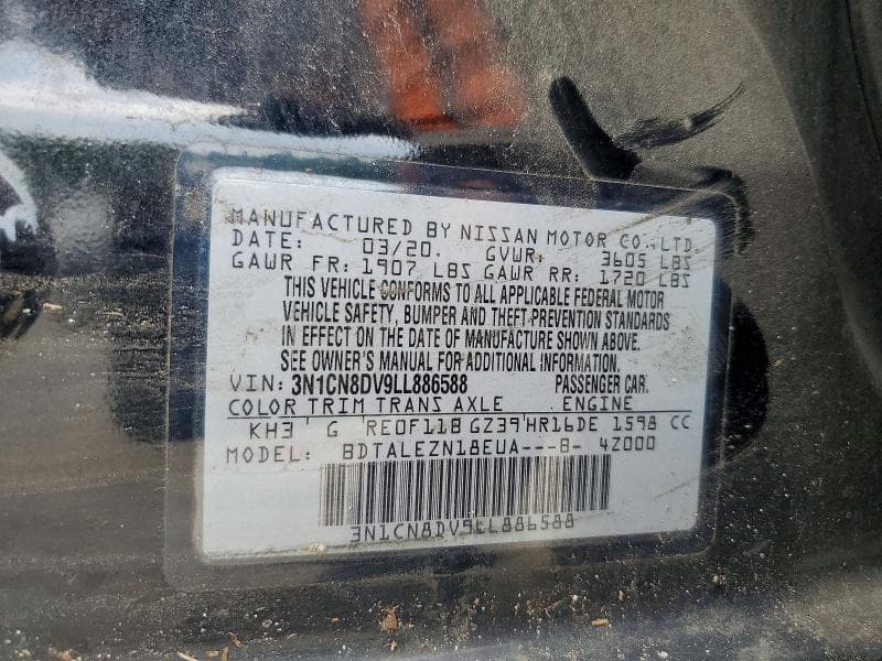2020 NISSAN VERSA S 13