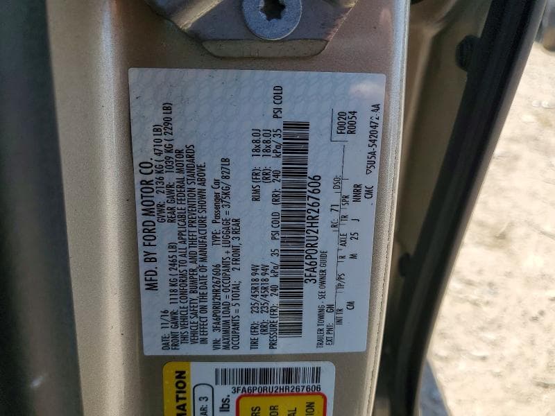 2017 FORD FUSION TITANIUM HEV 12
