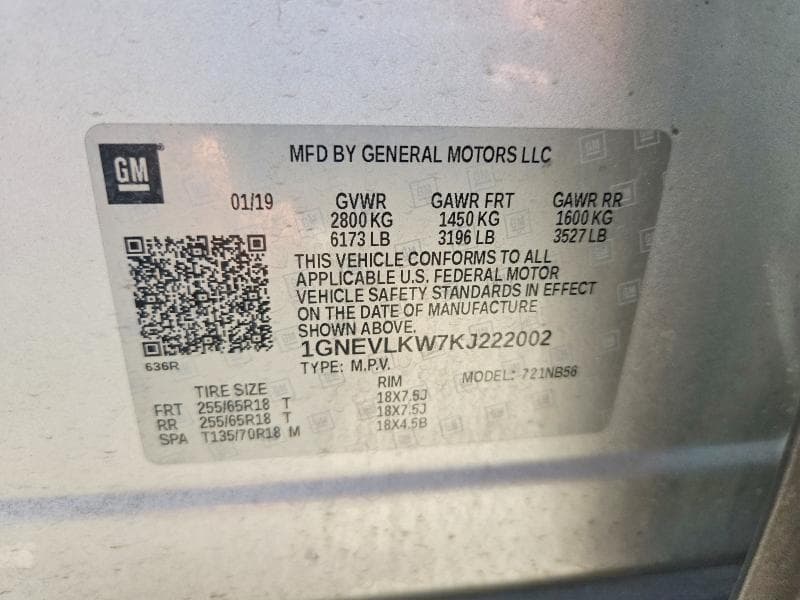 2019 CHEVROLET TRAVERSE LS 14