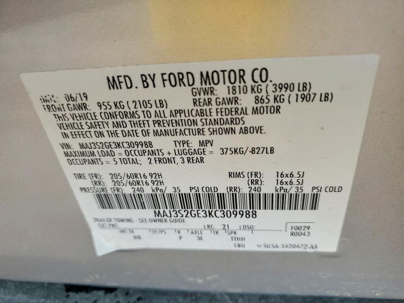 2019 FORD ECOSPORT SE 13