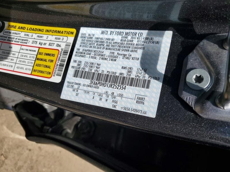 2018 FORD FUSION SE 12