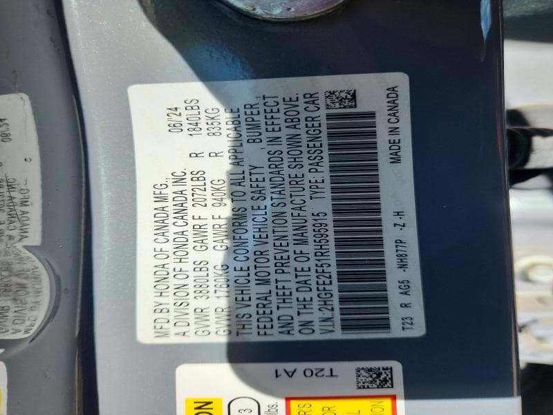 2024 HONDA CIVIC SPORT 12