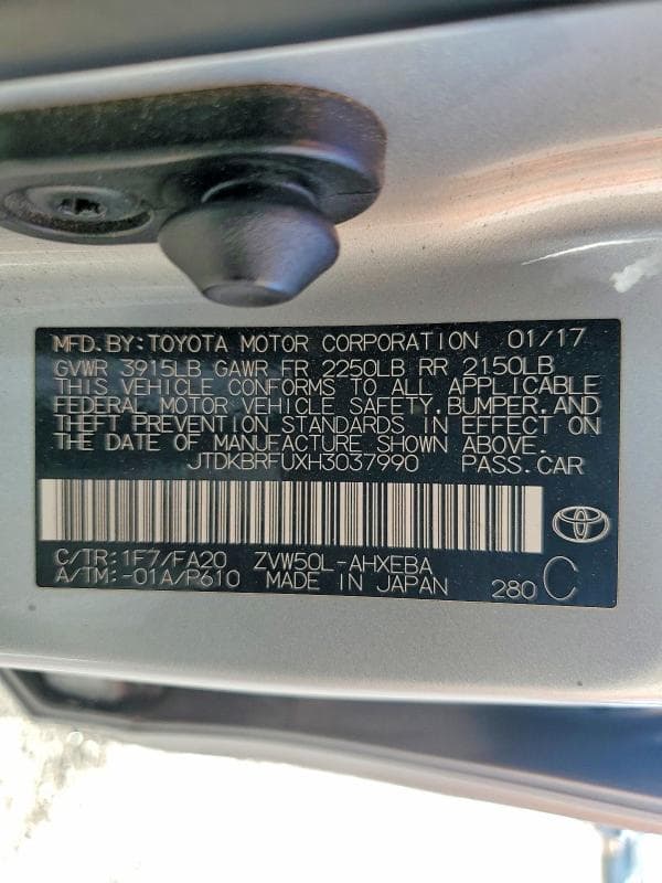 2017 TOYOTA PRIUS TWO 12