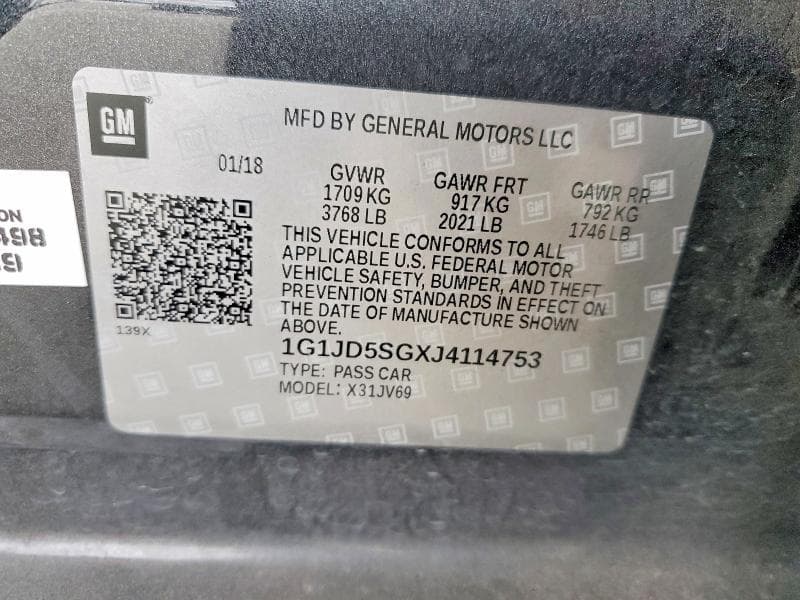2018 CHEVROLET SONIC LT 13