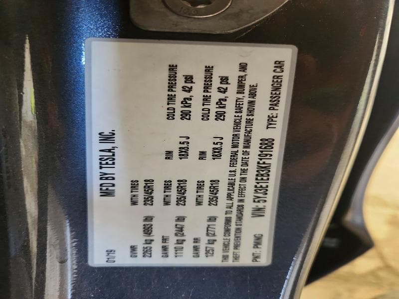2019 TESLA MODEL 3 13