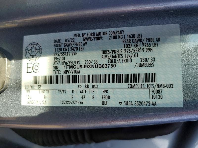 2022 FORD ESCAPE TITANIUM 14