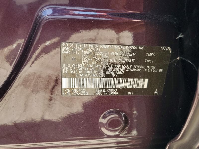 2017 TOYOTA RAV4 XLE 12