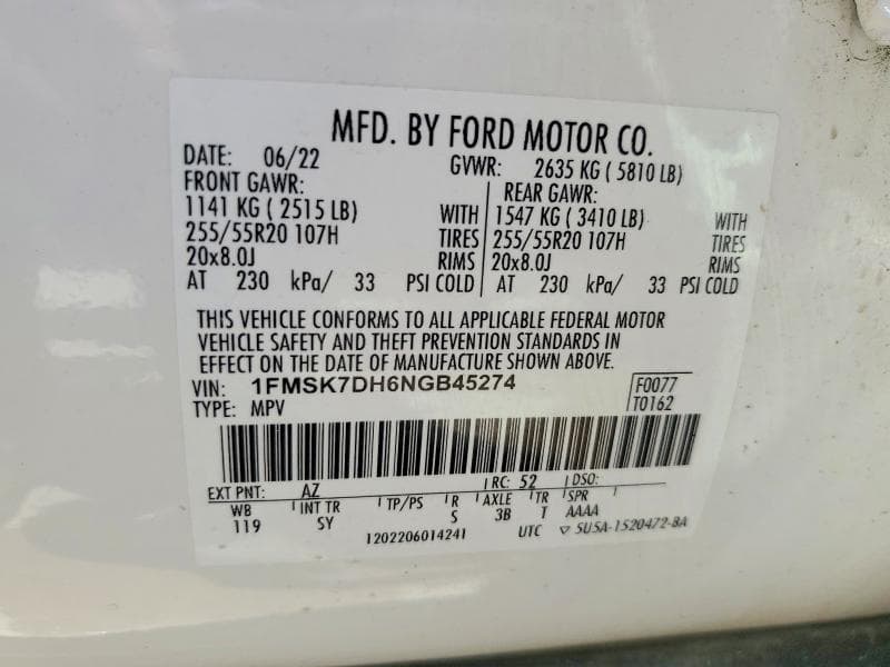 2022 FORD EXPLORER XLT 13