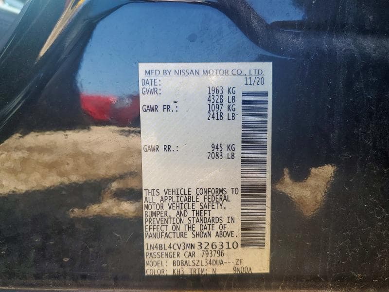 2021 NISSAN ALTIMA SR 13
