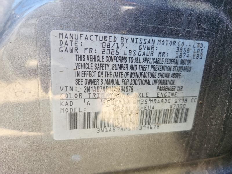 2017 NISSAN SENTRA SR 12
