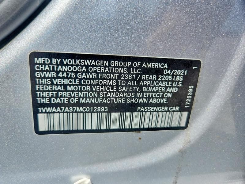 2021 VOLKSWAGEN PASSAT S 12