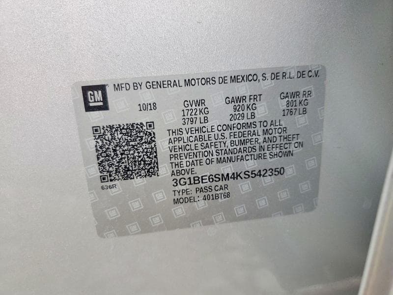 2019 CHEVROLET CRUZE LT 13
