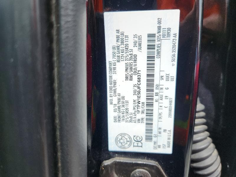 2018 FORD F150 SUPERCREW 12