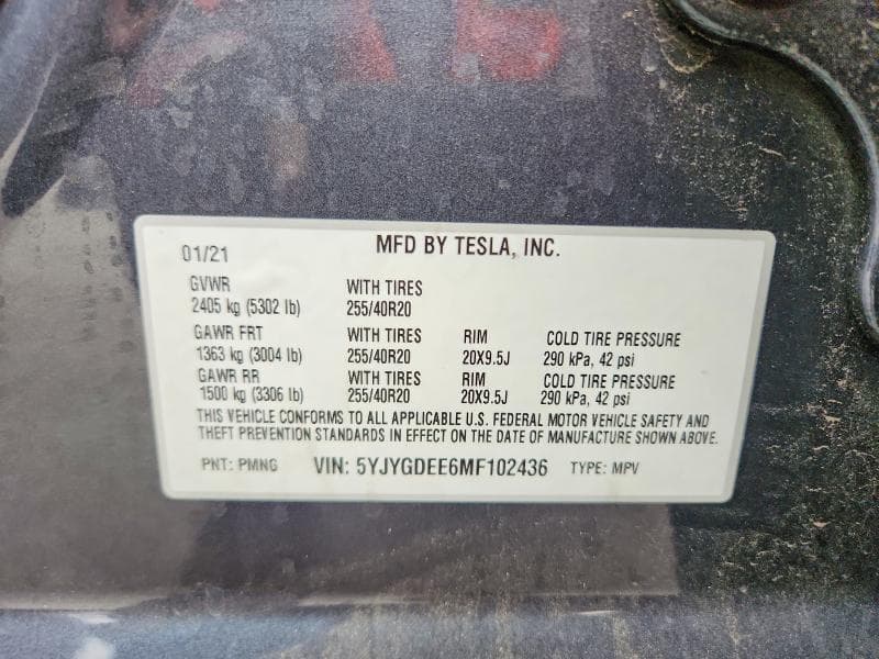2021 TESLA MODEL Y 13