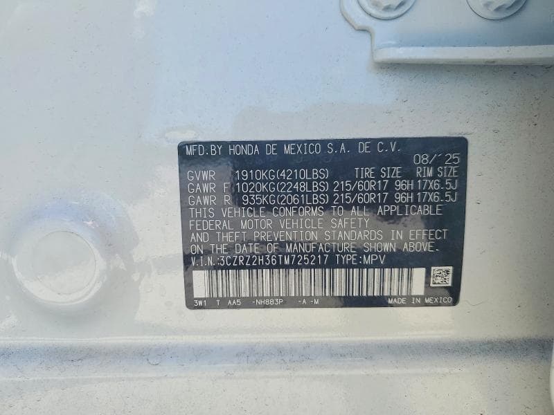 2026 HONDA HR-V LX 12