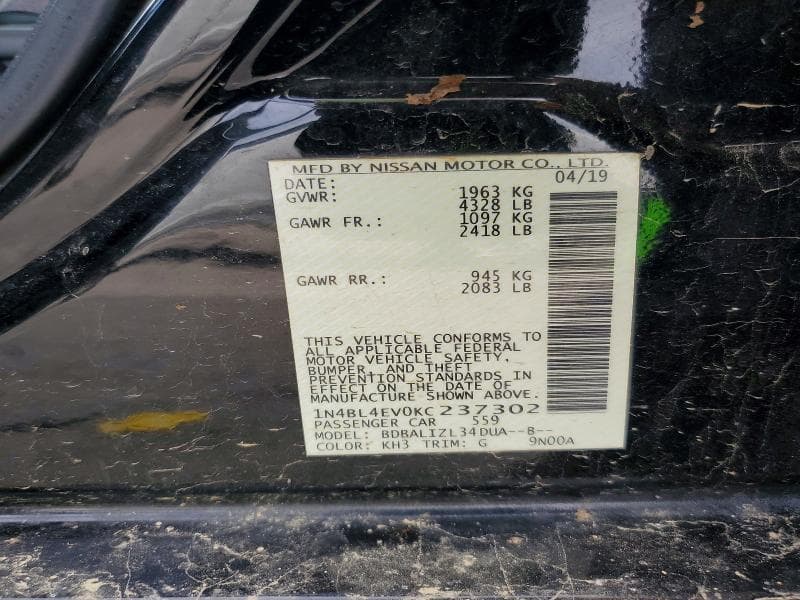 2019 NISSAN ALTIMA SL 12
