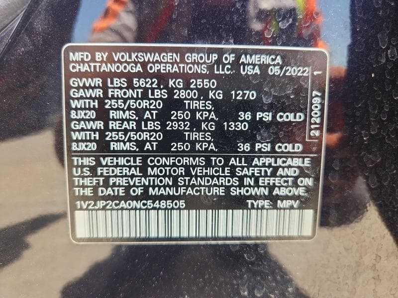 2022 VOLKSWAGEN ATLAS SE 14