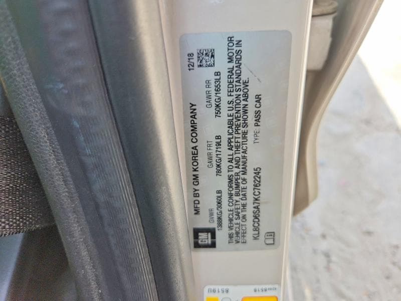 2019 CHEVROLET SPARK 1LT 12