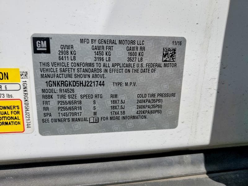 2017 CHEVROLET TRAVERSE LT 13