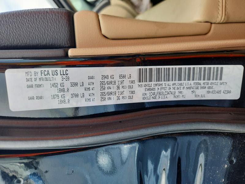 2020 JEEP GRAND CHEROKEE LIMITED 13