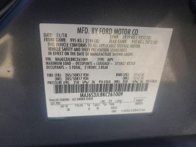 2019 FORD ECOSPORT SES 12