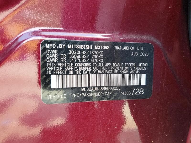 2024 MITSUBISHI MIRAGE ES/LE 12
