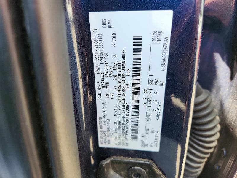 2019 FORD F150 SUPERCREW 12