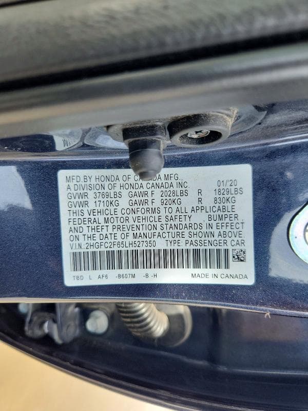 2020 HONDA CIVIC LX 12