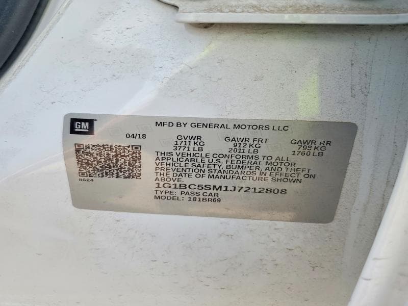 2018 CHEVROLET CRUZE LS 12