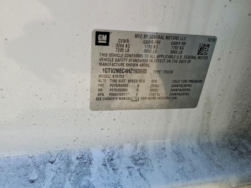 2017 GMC SIERRA K1500 SLT 12