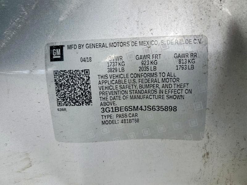 2018 CHEVROLET CRUZE LT 12
