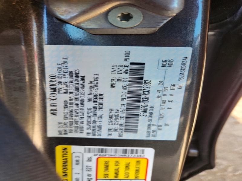 2017 FORD FUSION SE 12